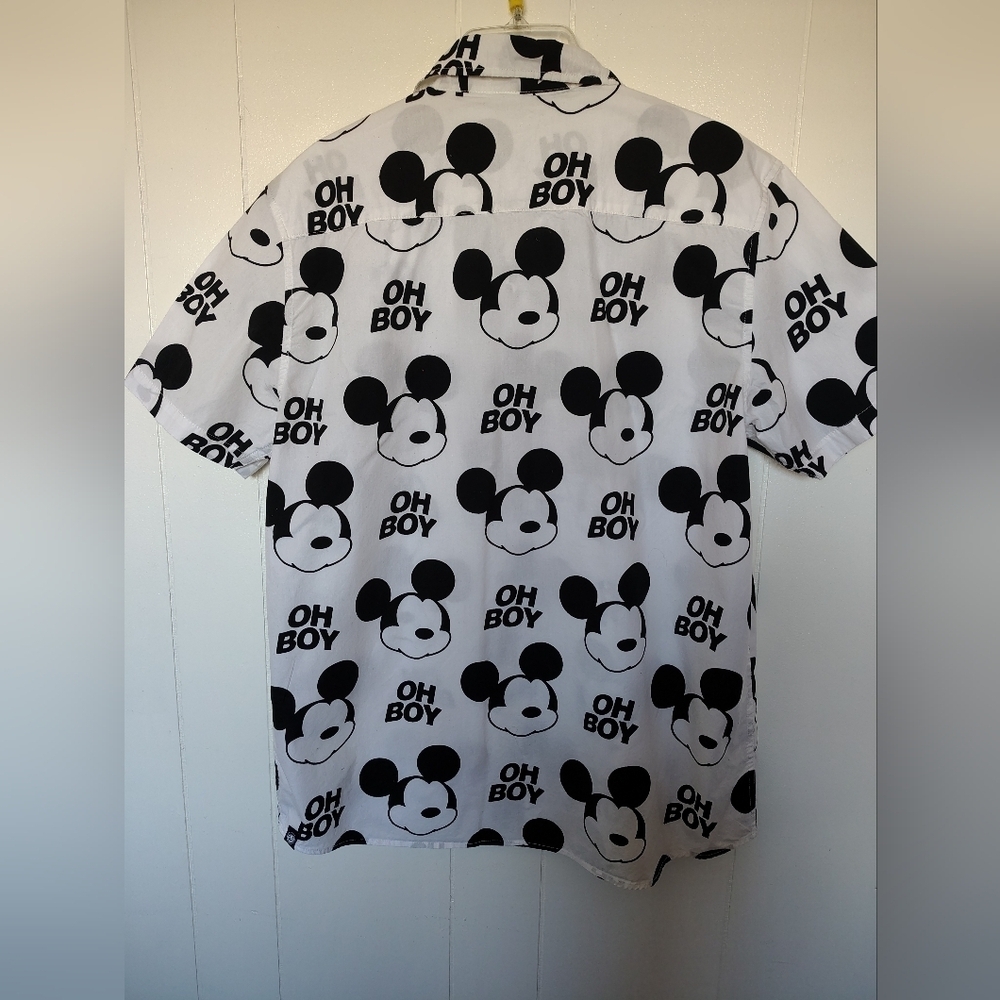 Disney Collection By Neff Men's Casual Black and White Mickey Mouse Shirt Size M - Picture 3 of 9